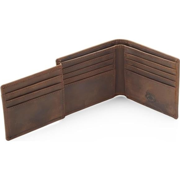 Leather Bifold Wallet for Men - RFID Blocking, 11 Card Slots
